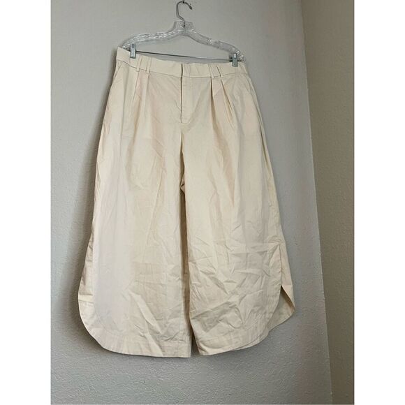 Anthropologie Mare Mare Curved-Hem Chino Pants  light sand color SIZE XL P XLP - Picture 4 of 8